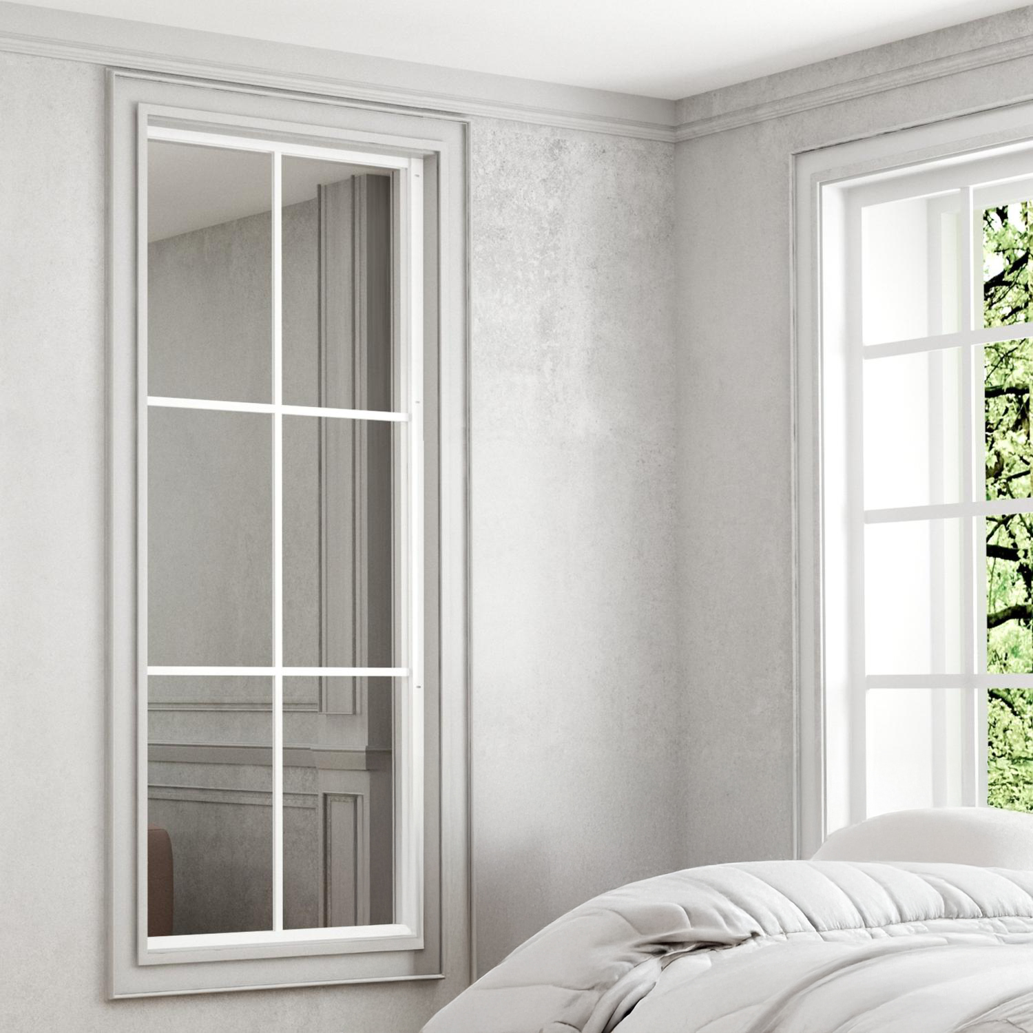 Industrivägg 1 fast vägg mellan väggar vit