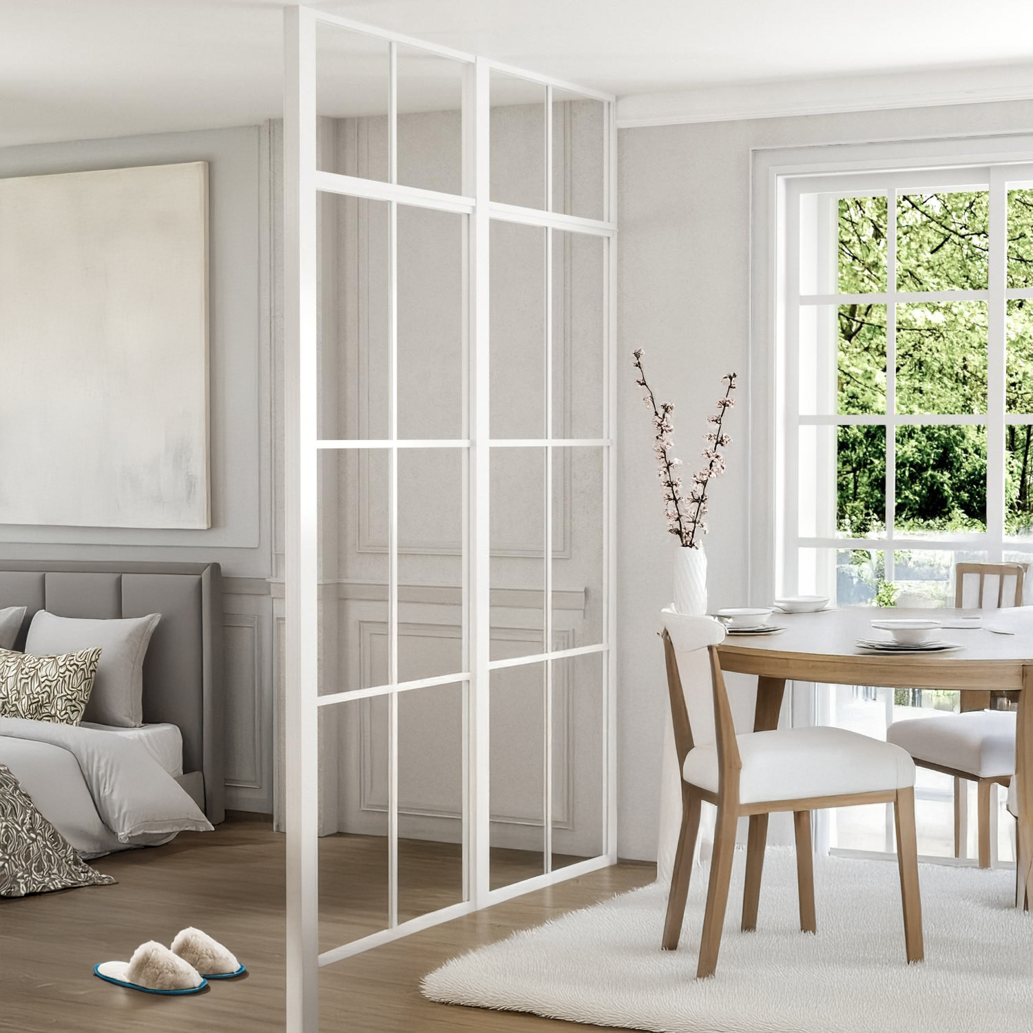 Industrivägg 2 väggar + ovanliggare avslutsprofil vit