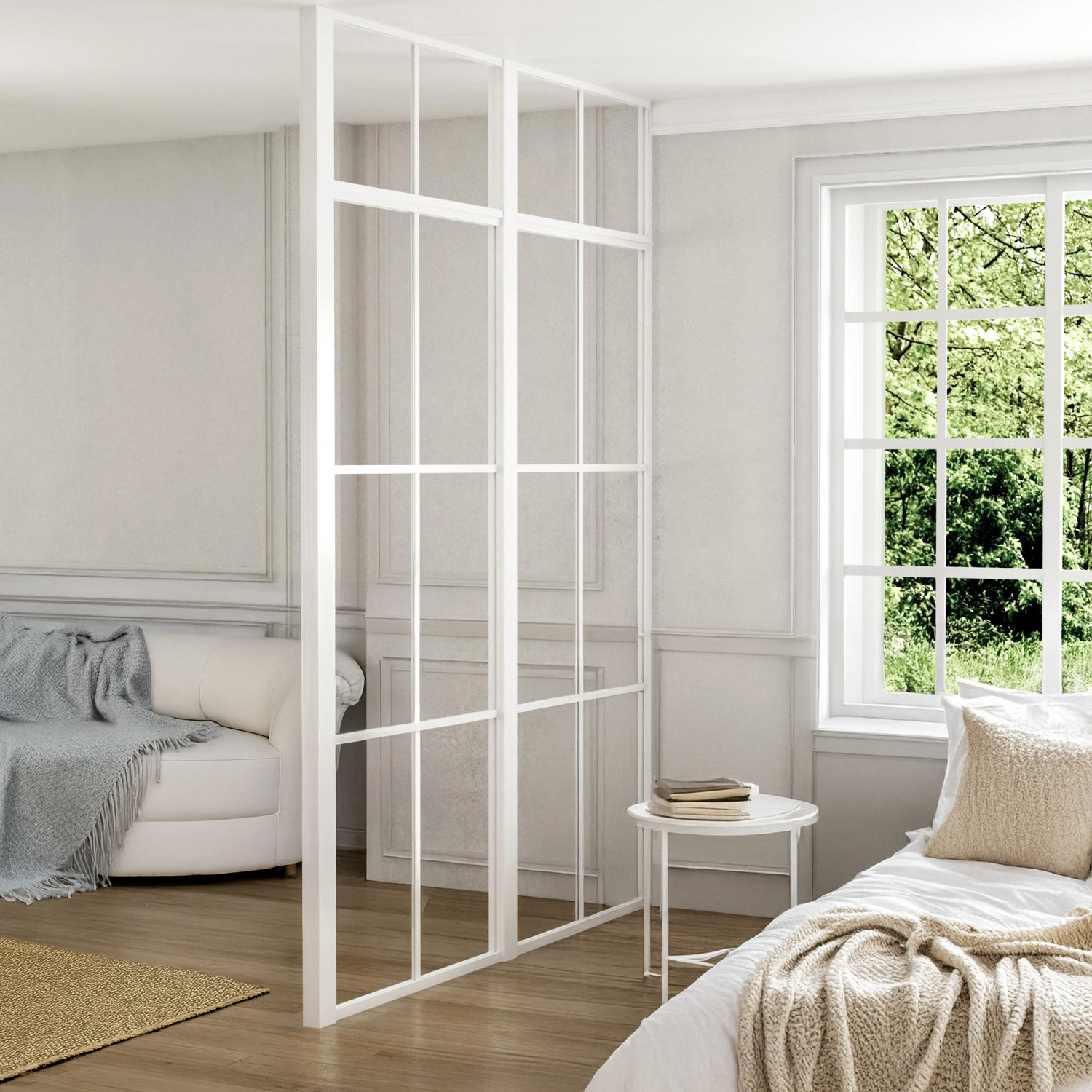 Industrivägg 2 väggar + ovanliggare avslutsprofil vit