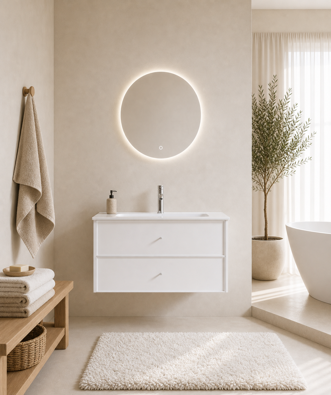 Vanity Frid Matte White 80 cm