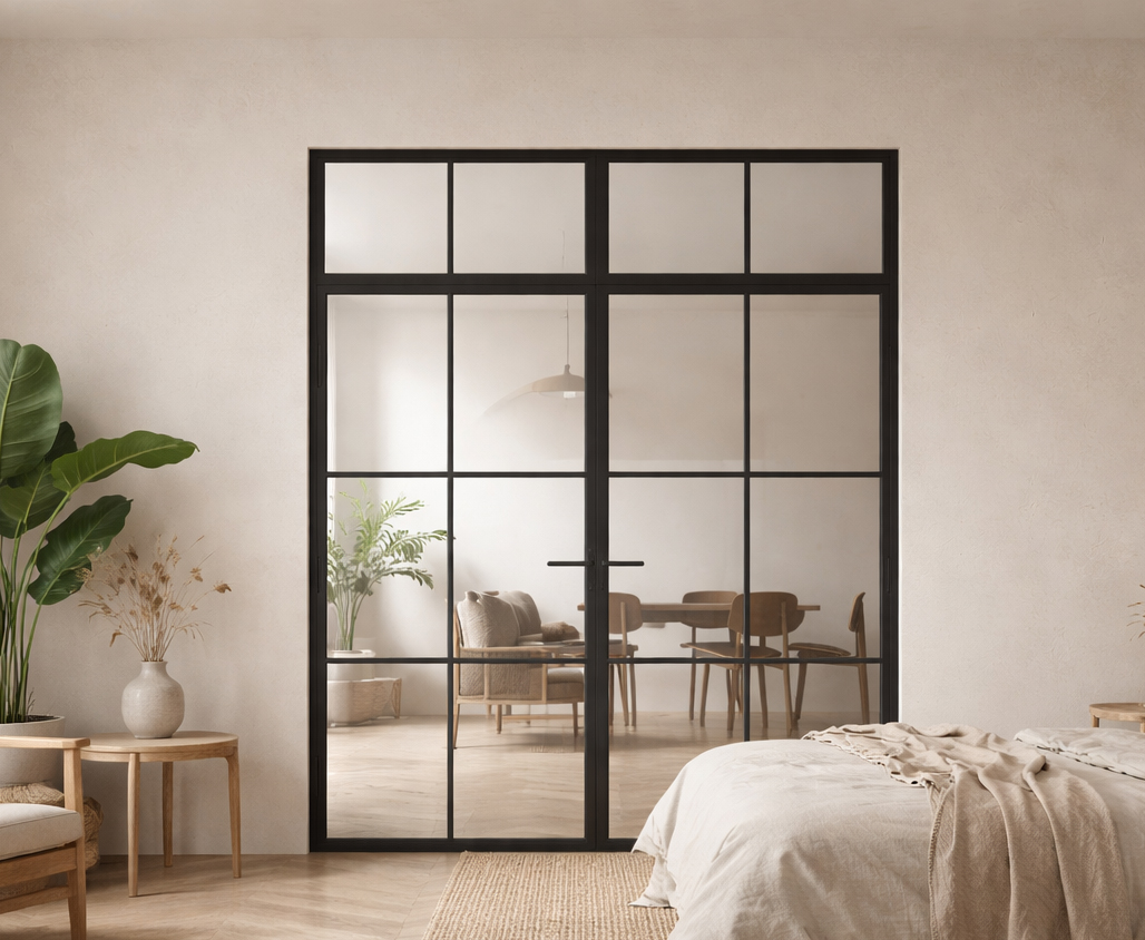 Industrivägg dörr + dörr överliggare svart