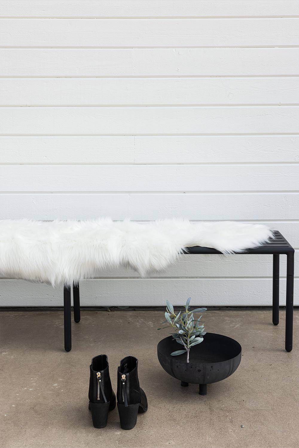 Katy Polyester Fake Fur - 180*55-  -Pläd-White