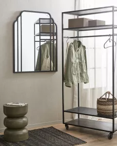 Nordal Alta Iron Wardrobe Rack Black