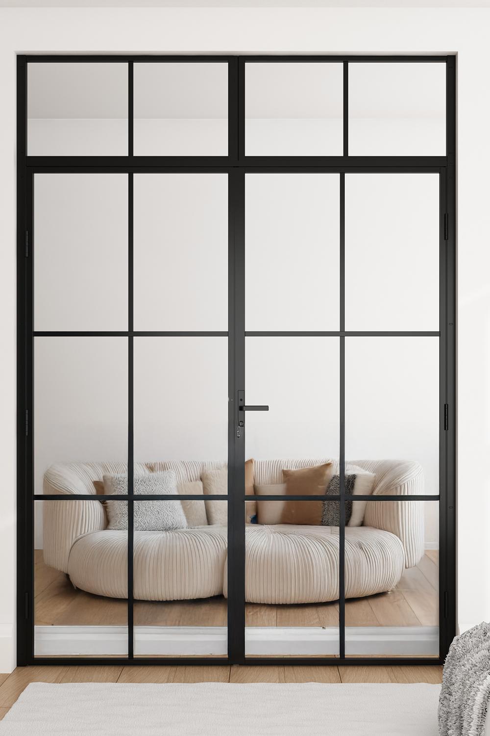 Industrivägg dörr + vägg överliggare svart