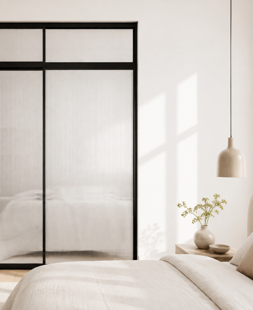 Sliding door + door + overhang lined