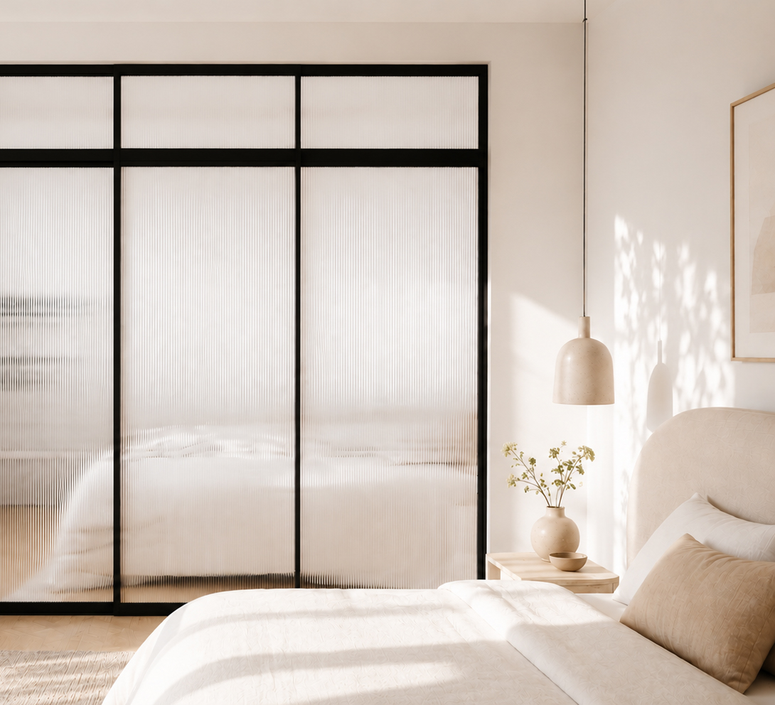 Sliding door 3 doors overhang lined