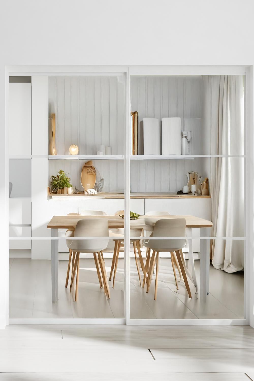 Skjutdörr + vägg vit