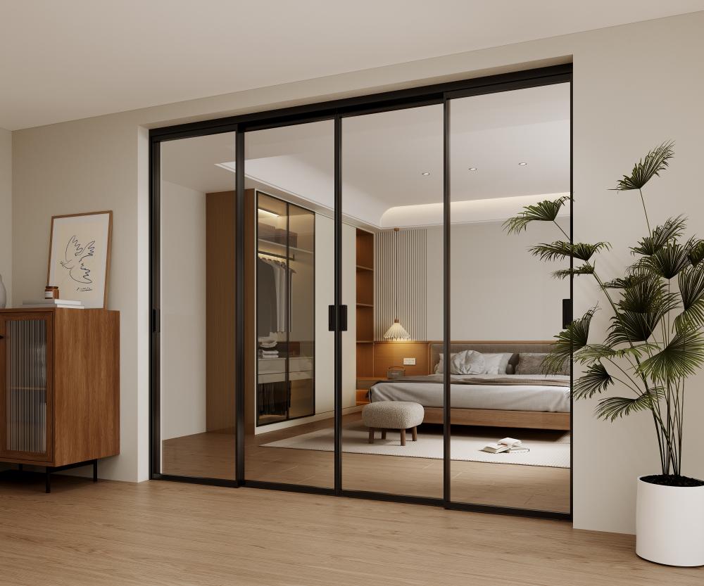 Sliding door 4 sliding doors black top-hung