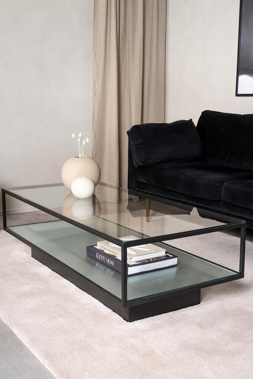 Maglehem Sofa Table  - Silver Chrome / Clear glass 60 x 130