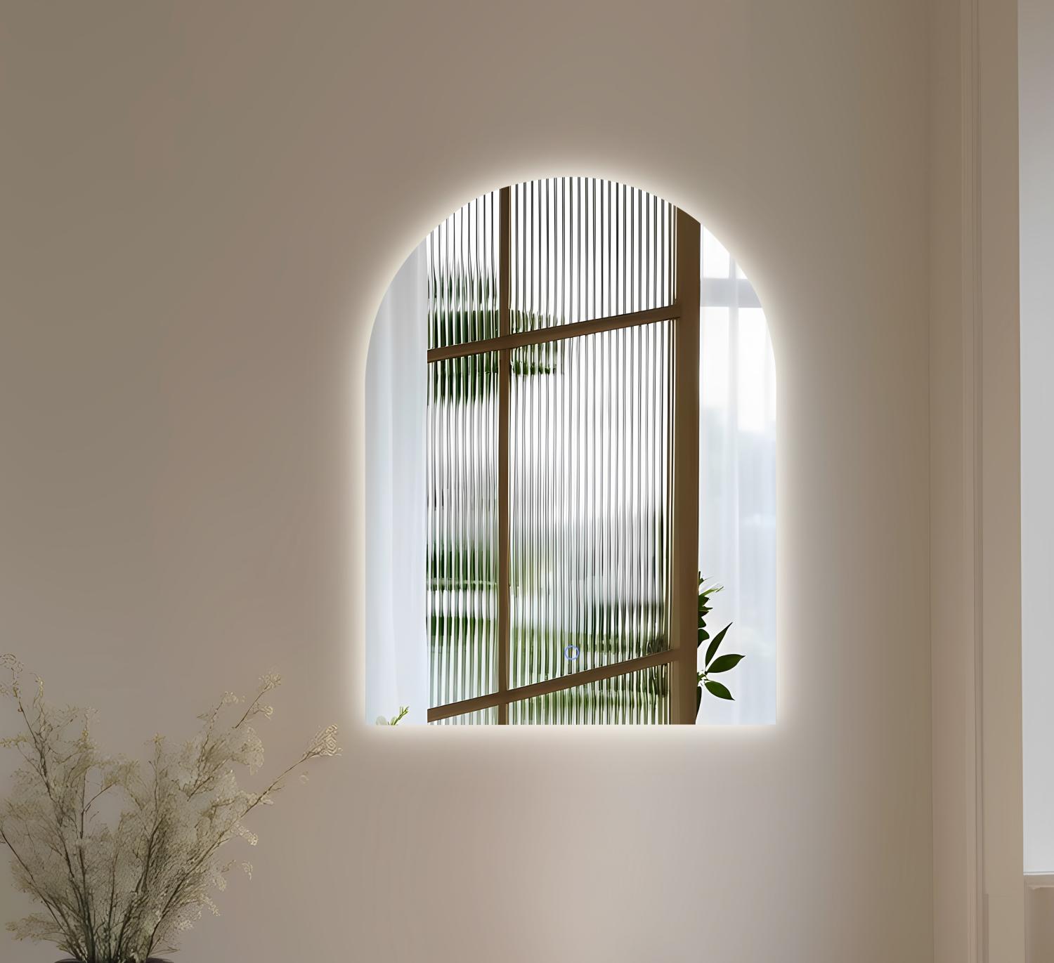 Mirror Glimra Arched 500 x 700 mm LED lighting