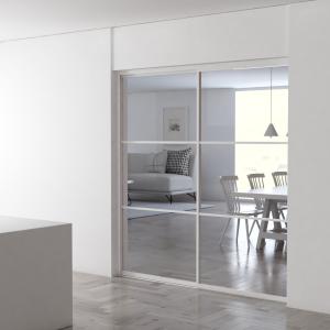 Skjutdörr + vägg vit