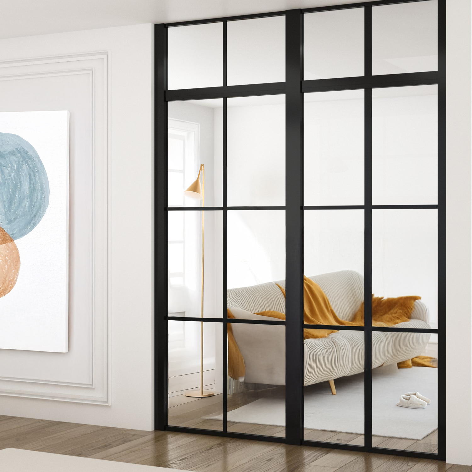 Industrivägg + vägg mellan 2 väggar ovanliggare Svart