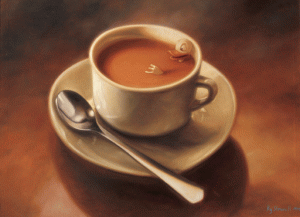 Kaj Stenvall Tavla "En stor kaffe"