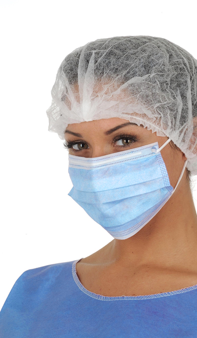 Surgical mask with elastics blue 50pcs