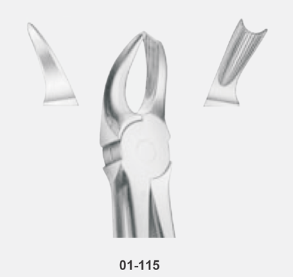 Tooth forceps for upper molars right, gripping in depth