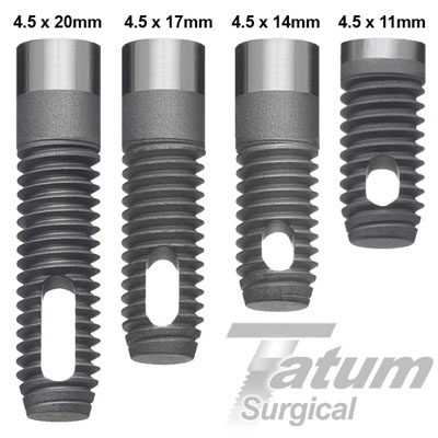S Cylindrical Implants 4.5x17mm, Tatum Surgical