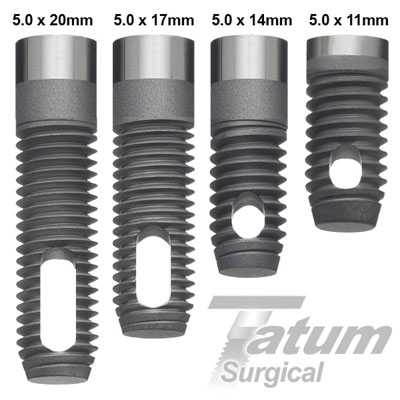 S Cylindrical Implants 5.0x11mm, Tatum Surgical