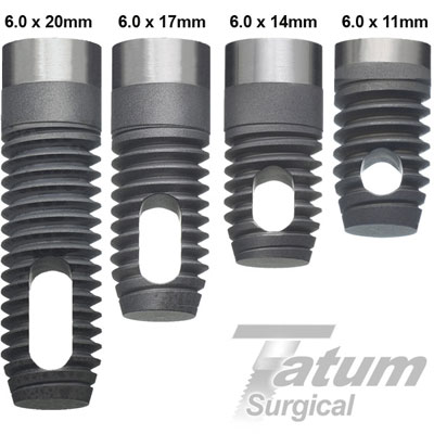S Cylindrical Implants 6.0x11mm, Tatum Surgical