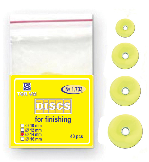 Polishing Disc ø 10mm F, in Yellow 40st/fp 1.733(10)