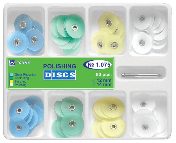 Polishing Disc Kompl.Kit, 1.075 Alla + Mandrel 80st/fp