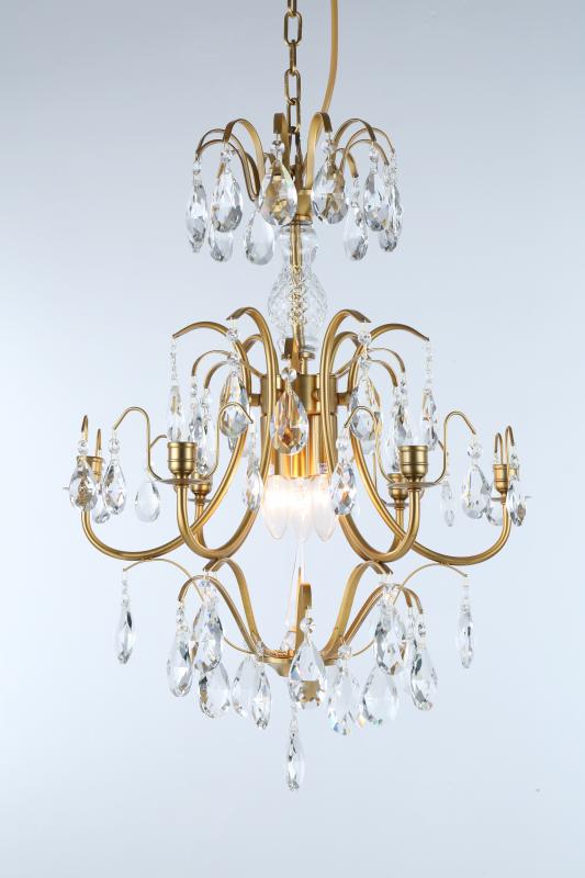 CHARLOTTE 6-arm Mellan Borstad-mässing