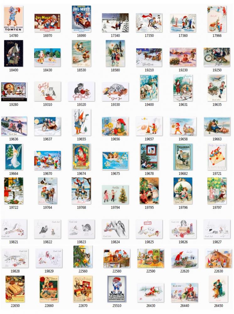 Bild på alla JUL kort