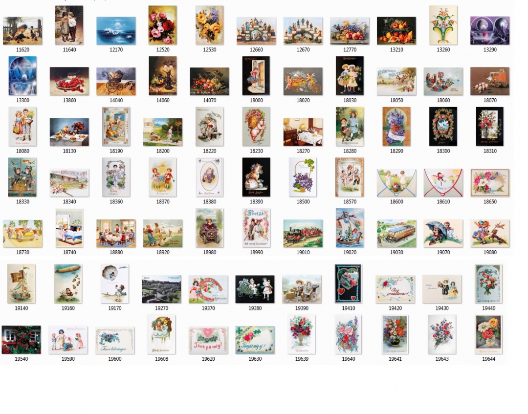 Bild på alla Grattulations kort, klicka på bilden för att förstora