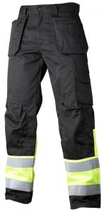 Hantverksbyxa klass 1 svart/gul