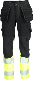 Stretchbyxa 312 svart/gul kl.1