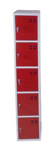 Förvaringsskåp, röd/grå 5-fack