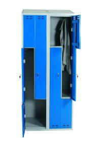 Klädskåp, blå/grå 4 d/Z-model