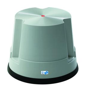 Stegpall, plast, 1 steg, grå Plast