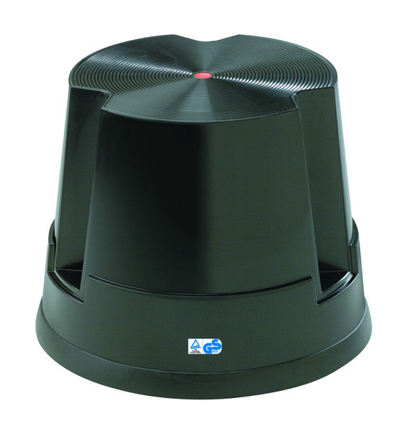 Stegpall, plast, 1 steg, svart Plast