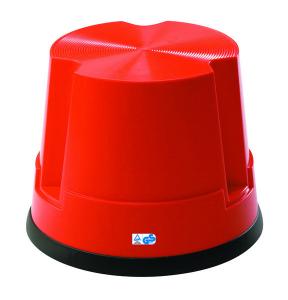 Stegpall, plast, 1 steg, röd Plast