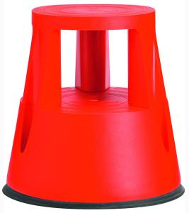 Stegpall, plast, 2 steg, röd Plast