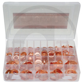 Sortiment koppar-tätningsringar (plastlåda)