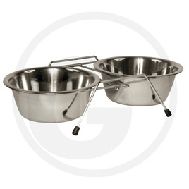 Dubbel hundskålshållare