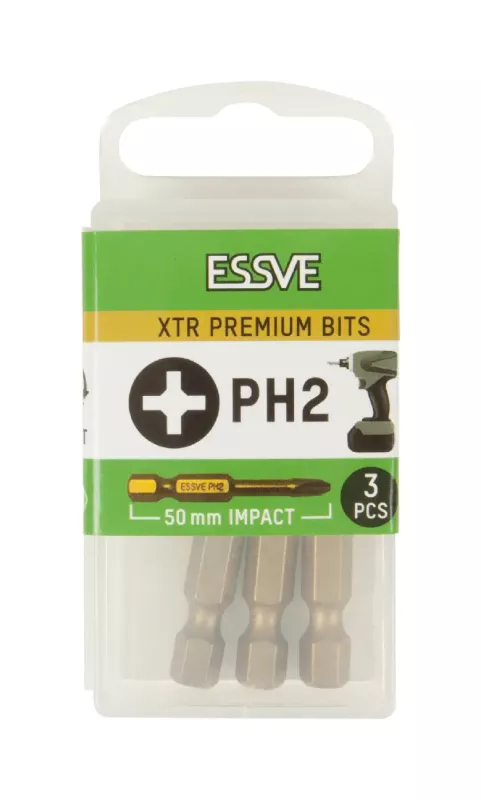 BITS XTR PH2 RED IMPACT 50 MM