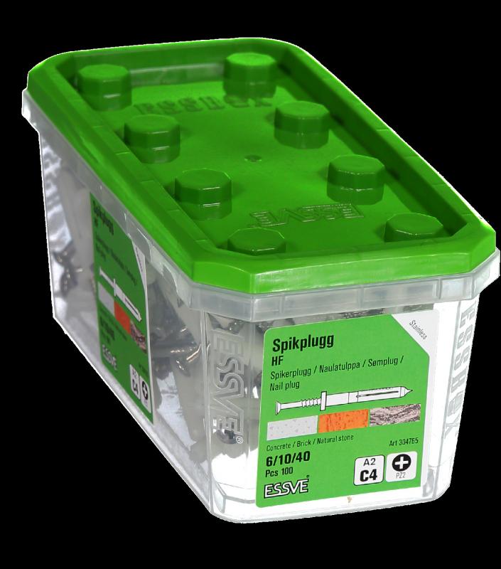 HF Spikplugg med krage, rostfri A2