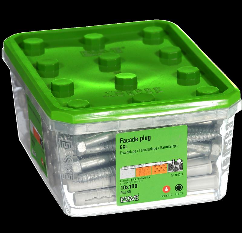 Fasadplugg GXL inkl. skruv, sexkantshuvud, FZV