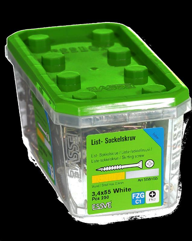 SOCKELSKRUV 3,4X55 VITLACKERAD PH2