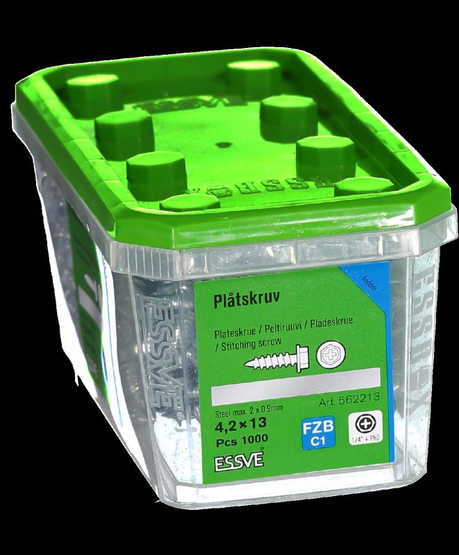 PLÅTSKRUV 4,2X13 SEXKANTSSK MED VASS SPETS FÖRZINKAD