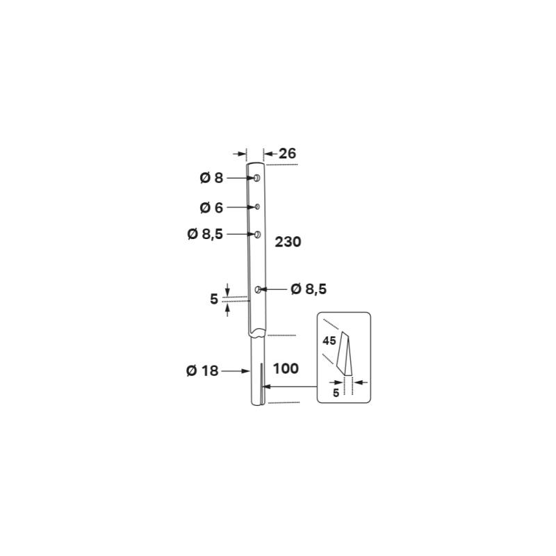 STOLPSTÖD CSPP 40X6X1000
