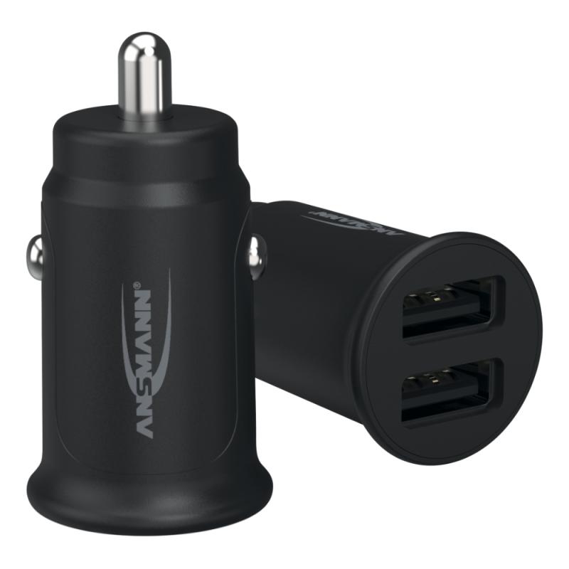 BILLADDARE 2XUSB A 12W SVART