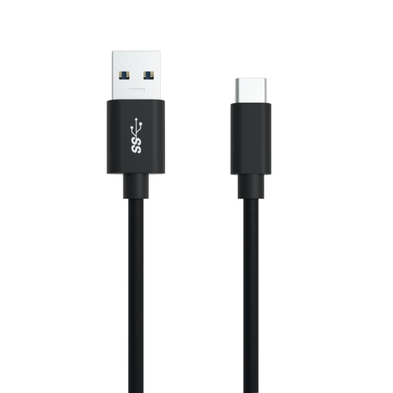 LADDKABEL USB A USB C 1.2M SVART