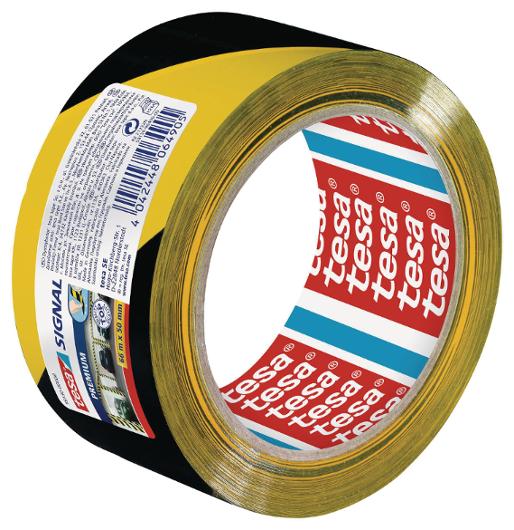 Golvmarkering TESA Prem. 50mmx66m sv/gul