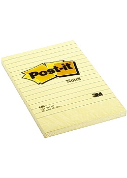 Post-it® Notes Linjerat 102mm x 152mm (block om 100 blad)