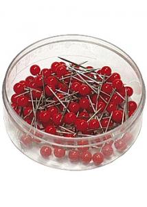 Kartnålar runda röd (fp om 100 st)