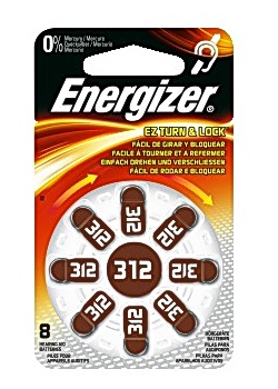 Energizer Batteri hörsel 312 brun (fp om 8 st)