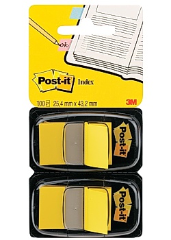 Post-it® Index dubbelpack 2x50 flik, gul (fp om 2 st)